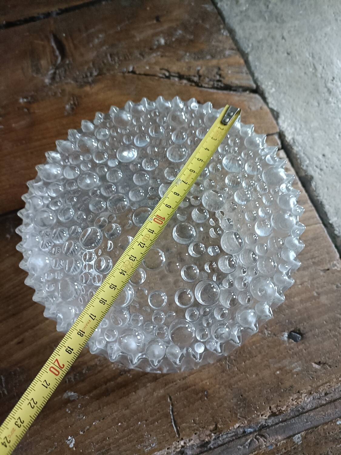 Ceiling light, wall sconce in pressed glass, 1970