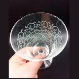 6 vintage Luminarc France arabesque 13 cl stemmed glasses