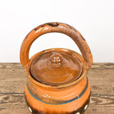 Glazed terracotta cooking pot 19th century orange