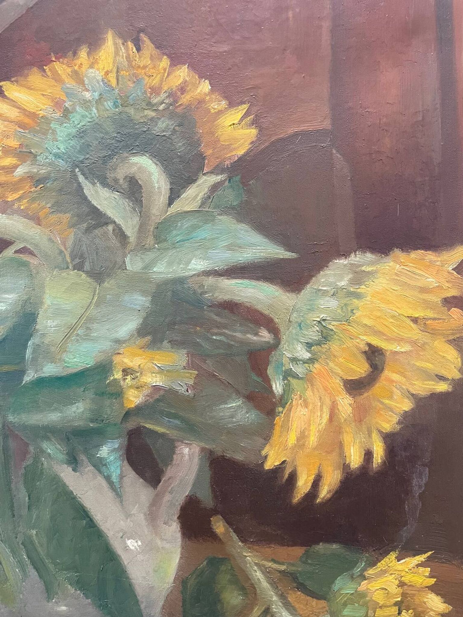 Tableau nature morte aux tournesols XXe