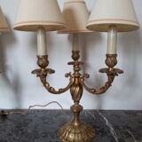 Paire de chandeliers électrifiés bronze doré