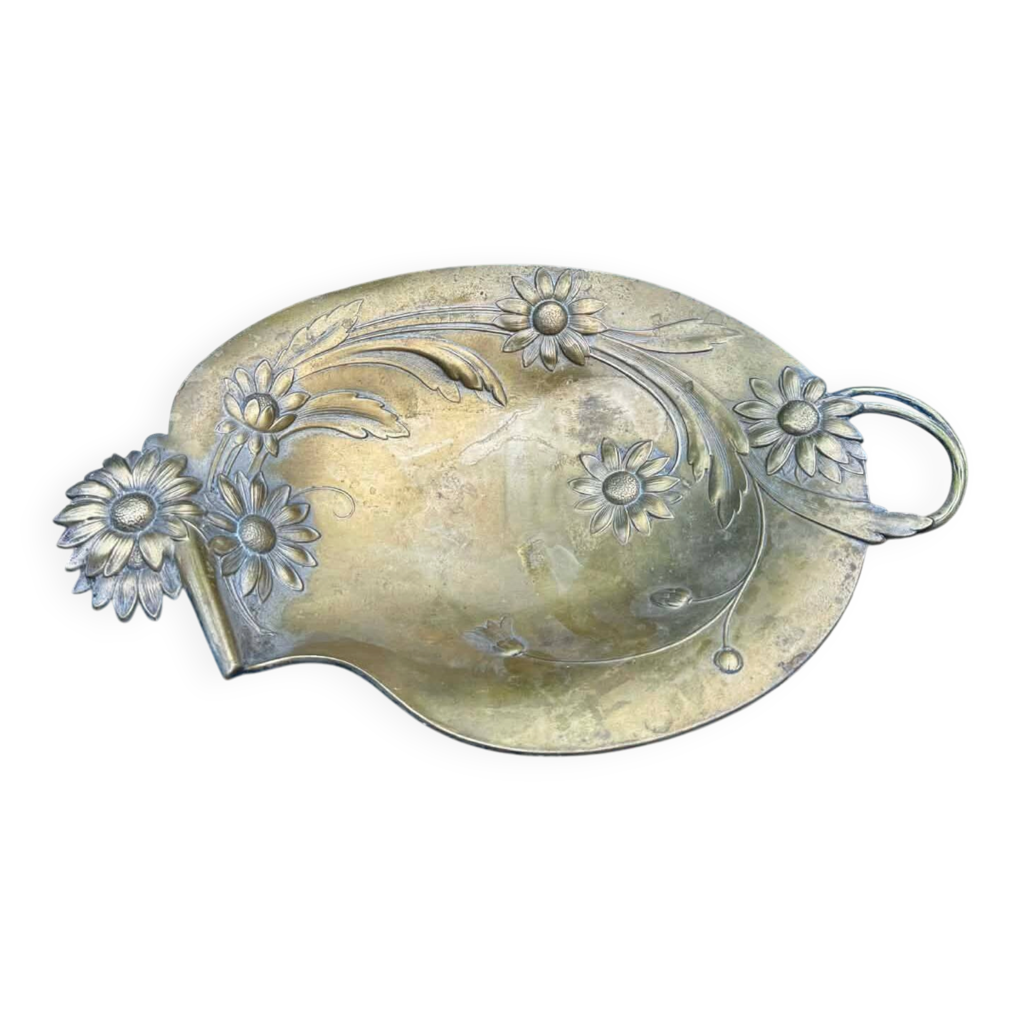 Brass pedestal plate signed WMF Jugendstil Art Nouveau