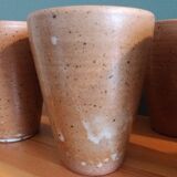 Set of 8 hand-turned stoneware cups or glasses