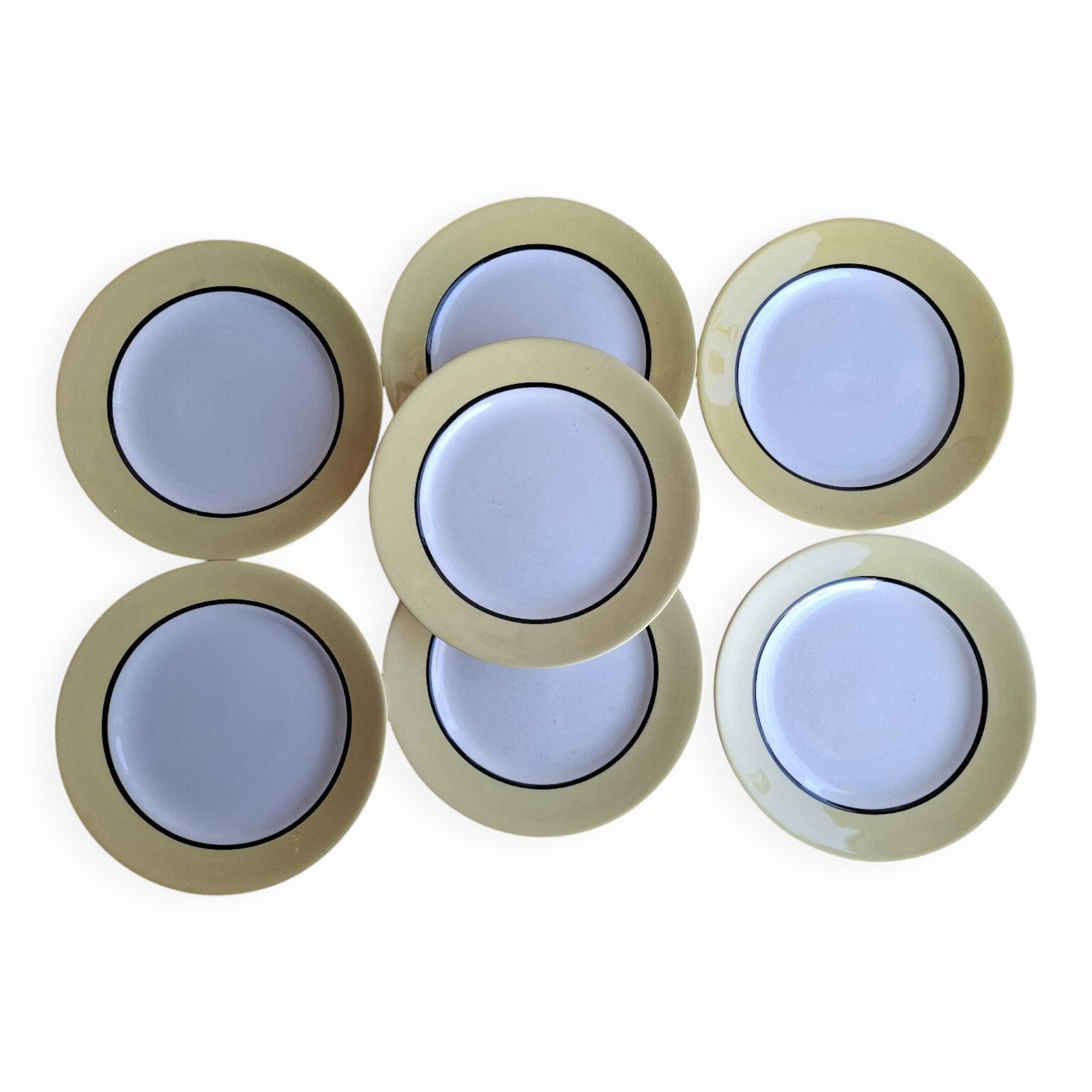 7 vintage l'amandinoise dessert plates