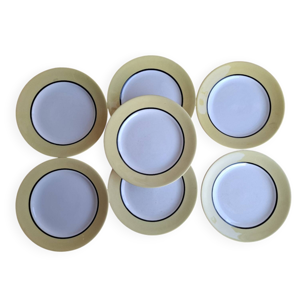 7 assiettes à dessert l'Amandinoise vintage