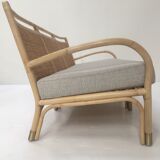 3-seater rattan and canning sofa
