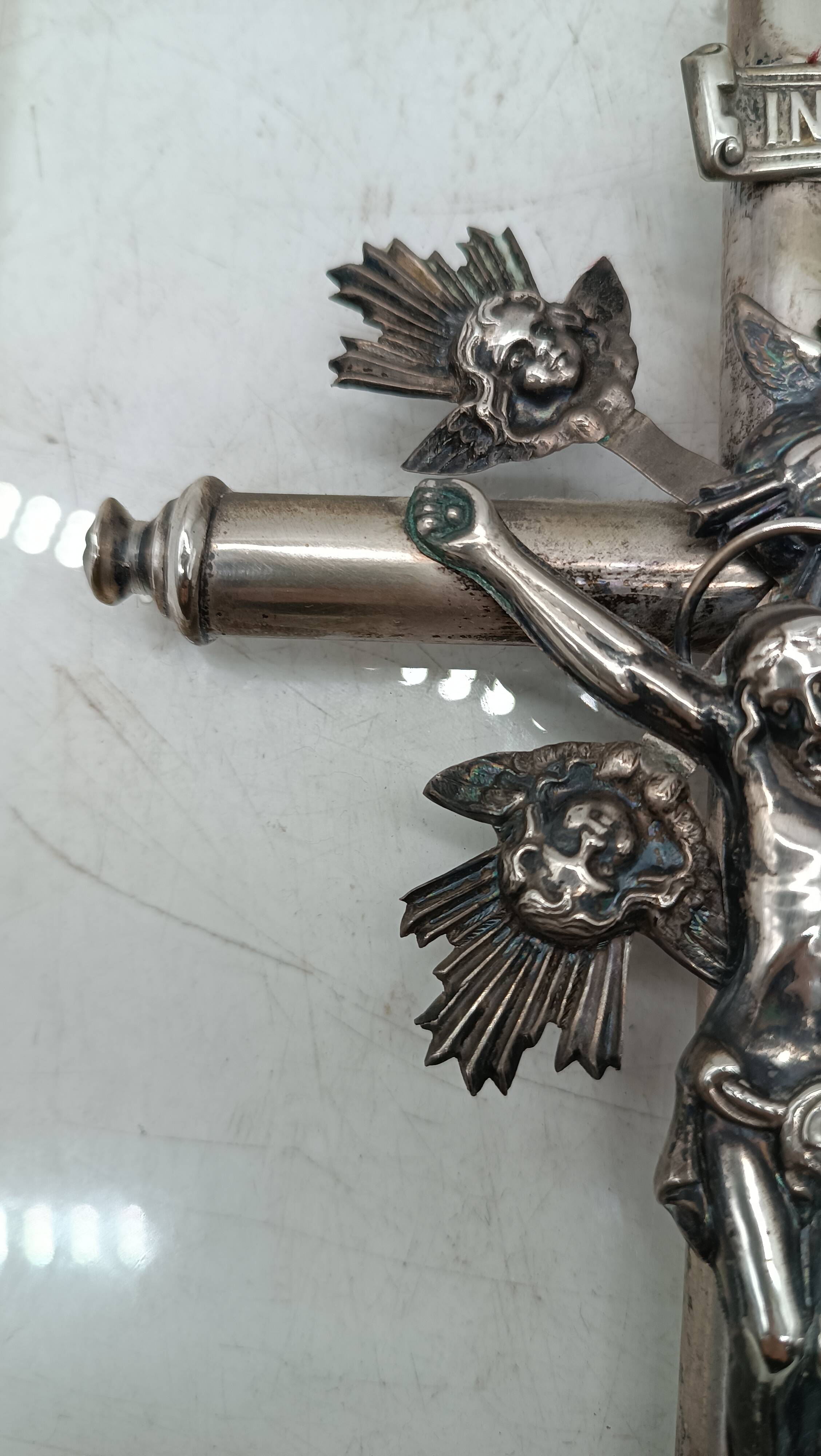 Christ Avec Croix - Argent Italie 19ème Siècle