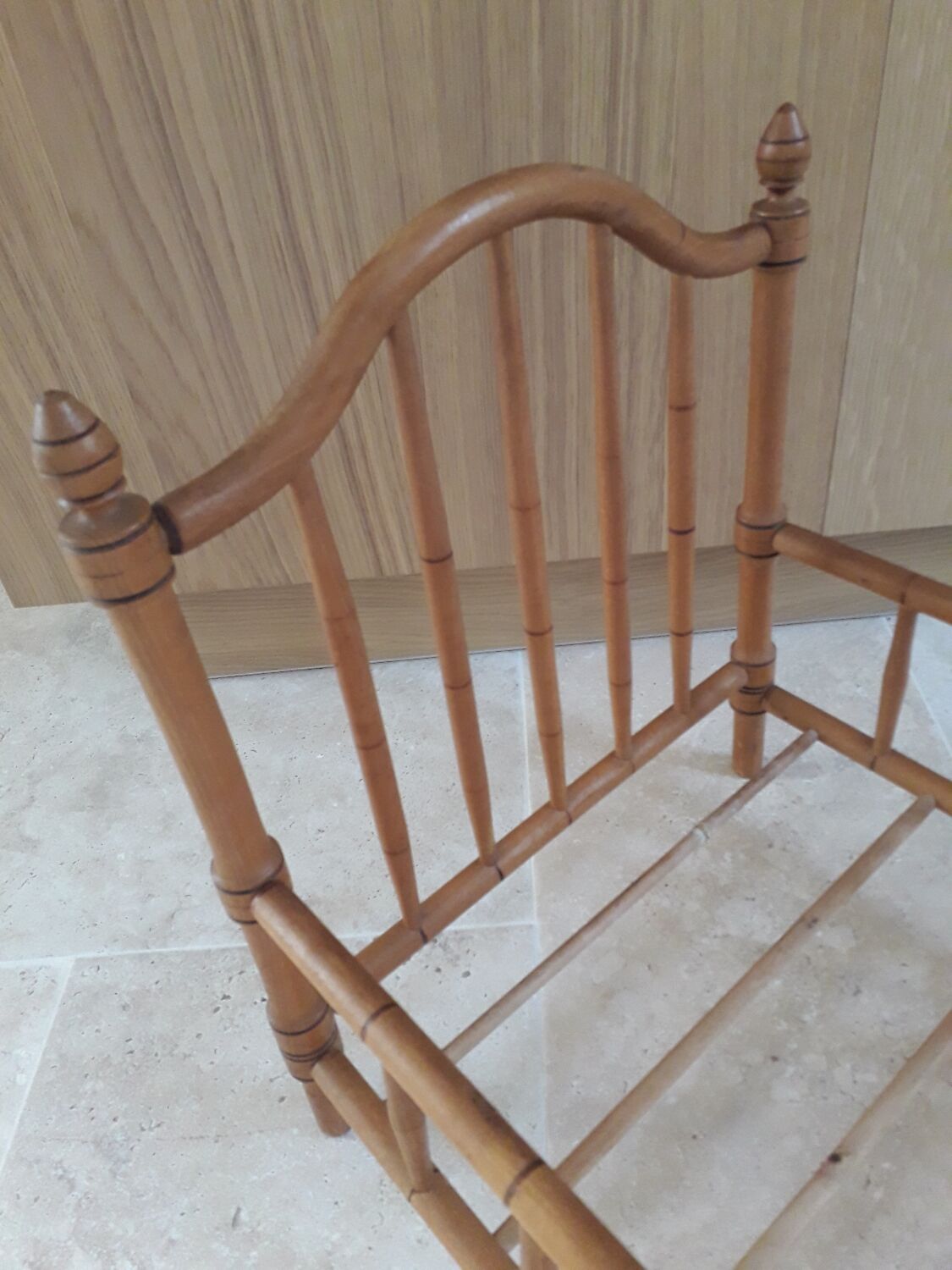 Old wooden doll's bed