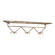 Wall mounted coat rack hats gold metal 1950 60