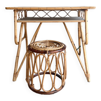 Desk and stool