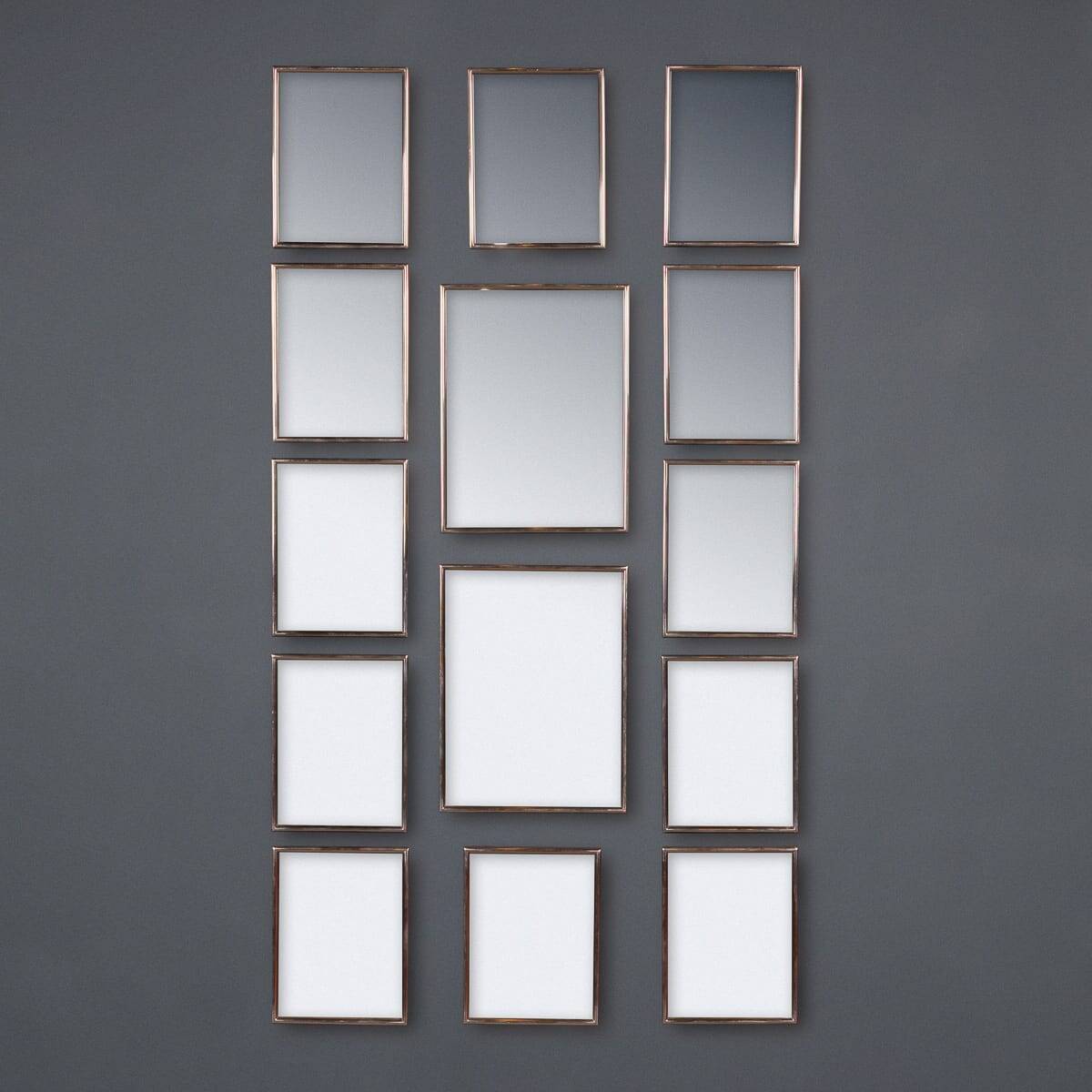 Vintage 20thC Italian Collection Of White Metal Framed Mirrors c.1950
