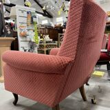 Vintage old pink velvet armchair