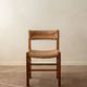 Vintage set of six French mid-century dining chairs in wood and rush, 1960s