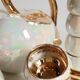 Fruit-shaped liqueur service in porcelain or tea set with its mirror tray.