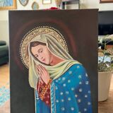 Acrylic painting “Virgin Mary in prayer” signed FG