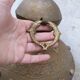 Pot in hammered copper and natural stones mounted in lamp india asia