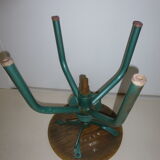 Wooden and metal industrial screw stool