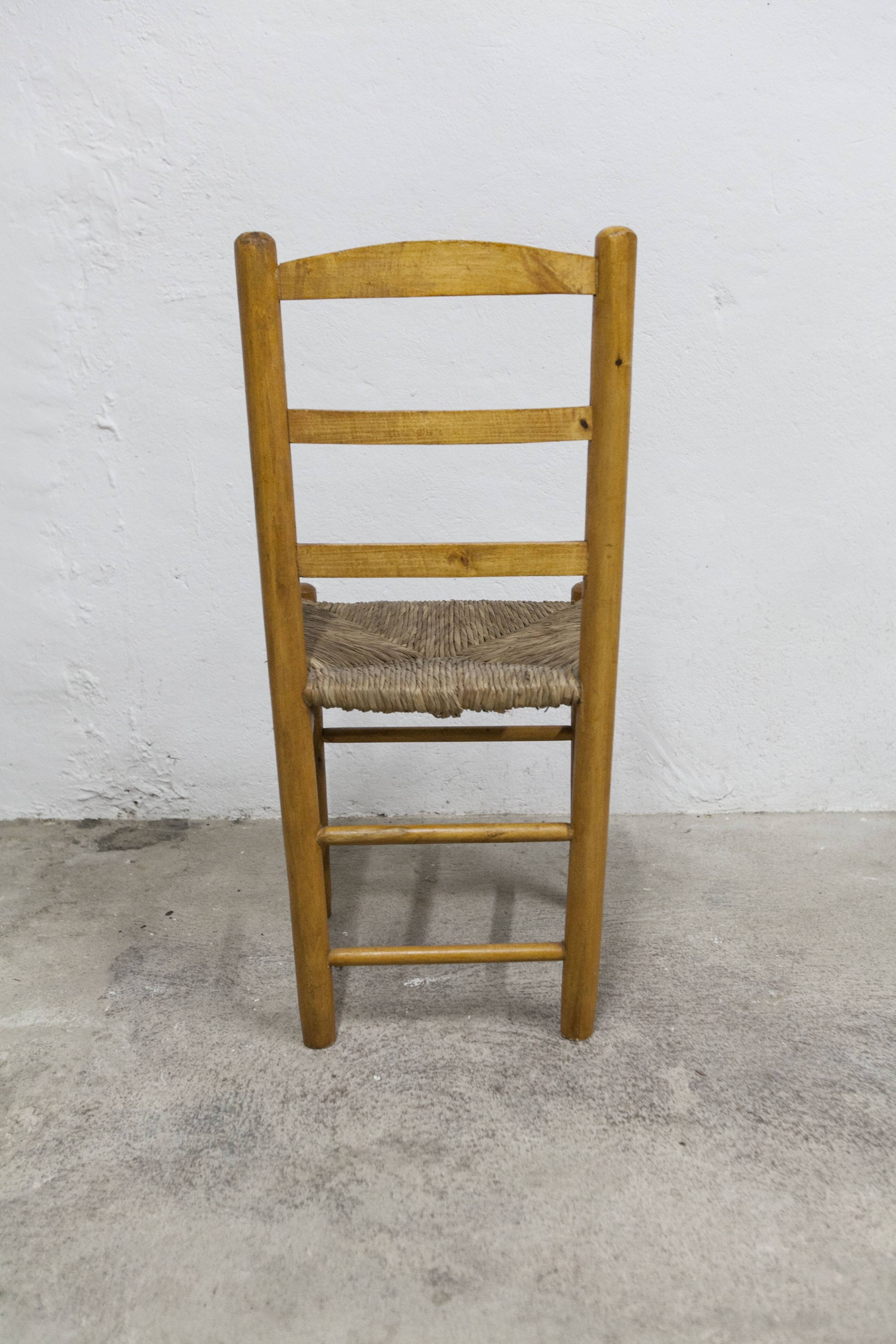 Pair of rustic chairs in solid ash