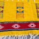 Traditional handmade biker yellow kilim carpet made of pure wool  - 120x70cm