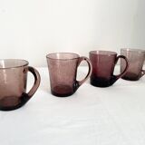 Purple biot blown glass mugs