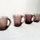Purple biot blown glass mugs