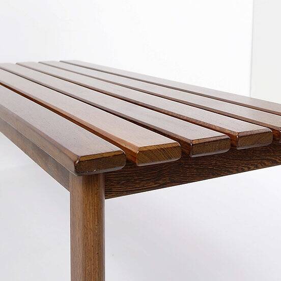 Vintage Wood Slatted Bench - 1960s