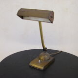 Brass desk lamp with swivel lampshade