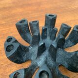 Brutalist cast iron candlestick from mid-century Japan by Jens H. Quistgaard, 1960s.