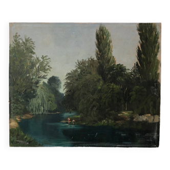Peinture à l’huile « la Seine »