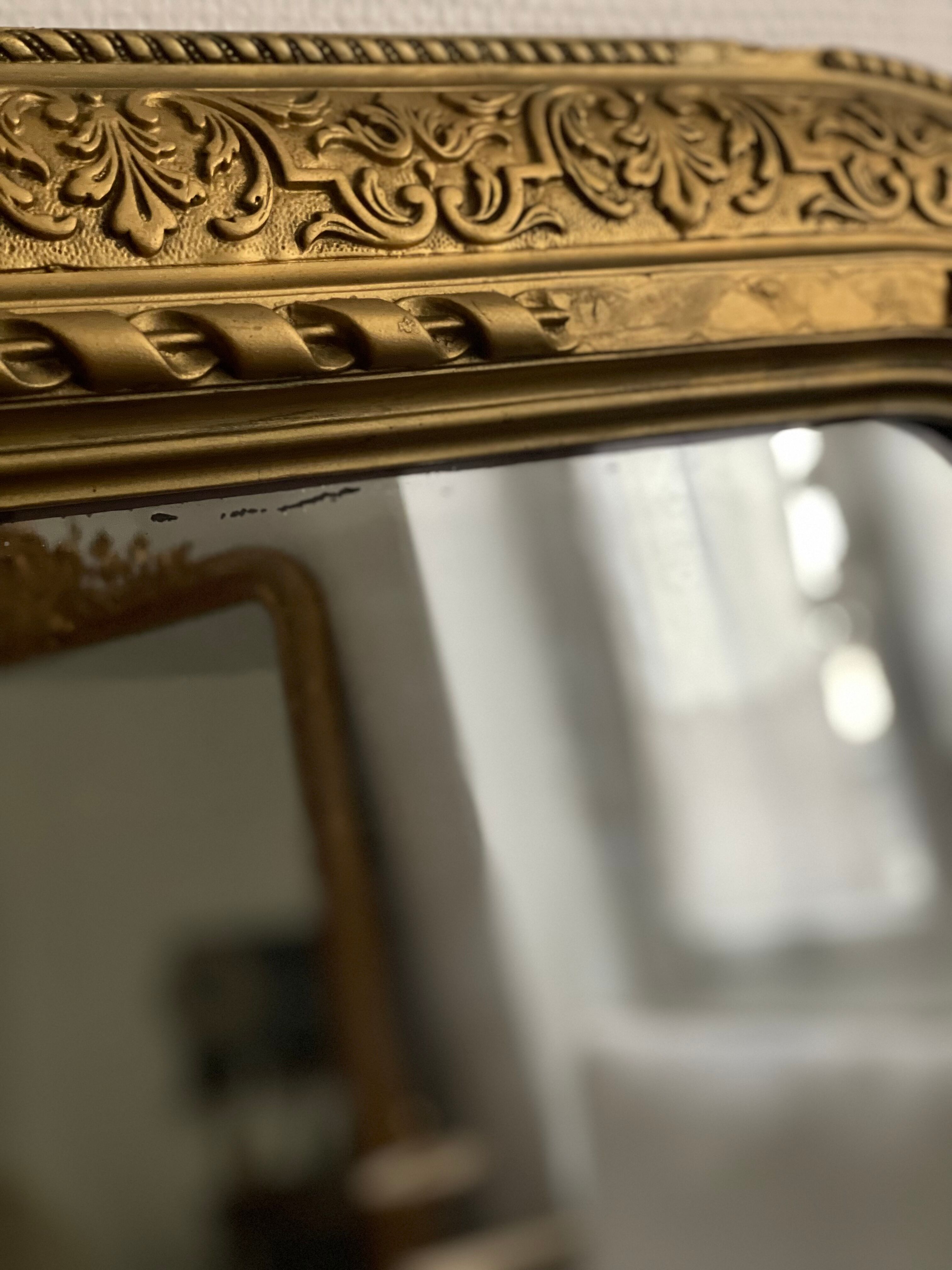 Old mirror louis Philippe gilded carved fireplace