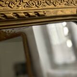 Old mirror louis Philippe gilded carved fireplace