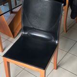 Lot de 6 chaises Matteo Grassi en cuir noir