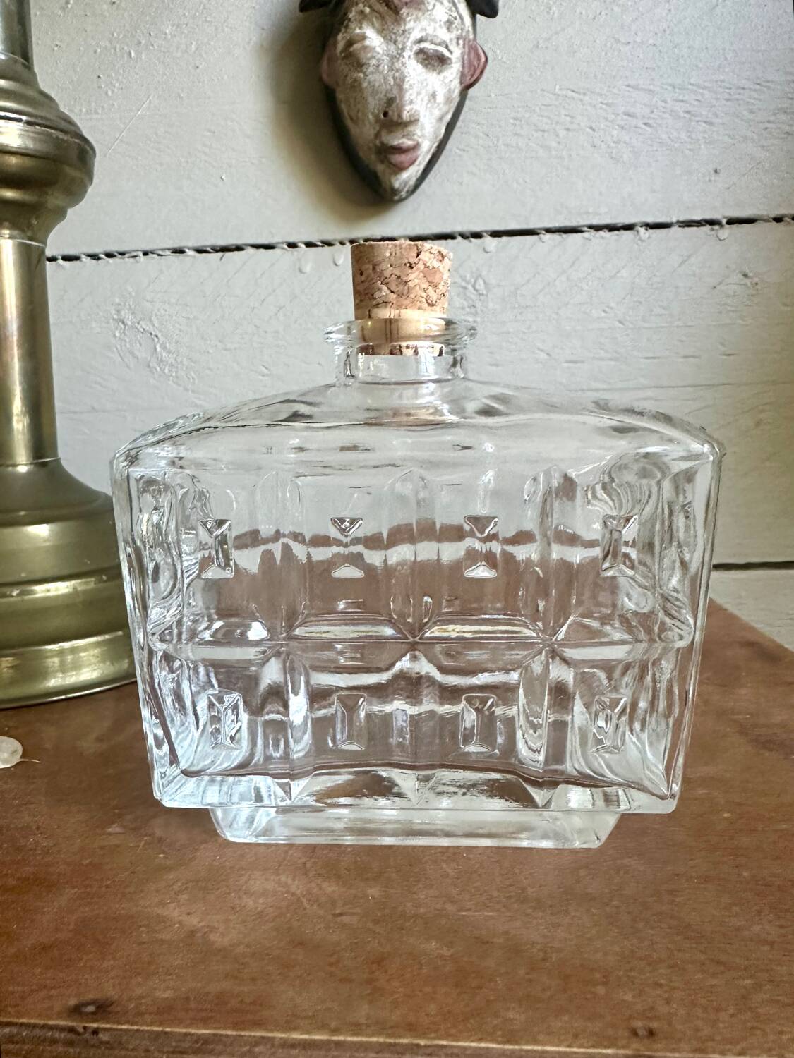 Old glass and cork bottle