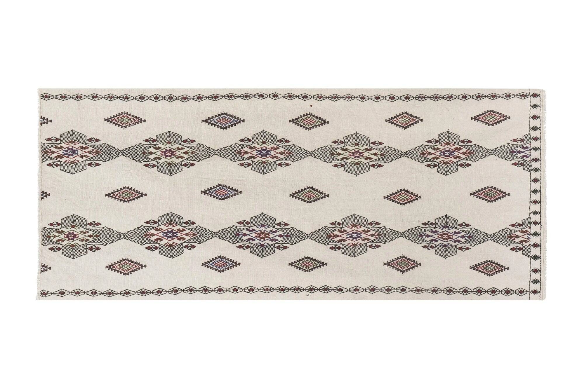 Vintage Turkish kilim, handwoven, 92x210 cm.