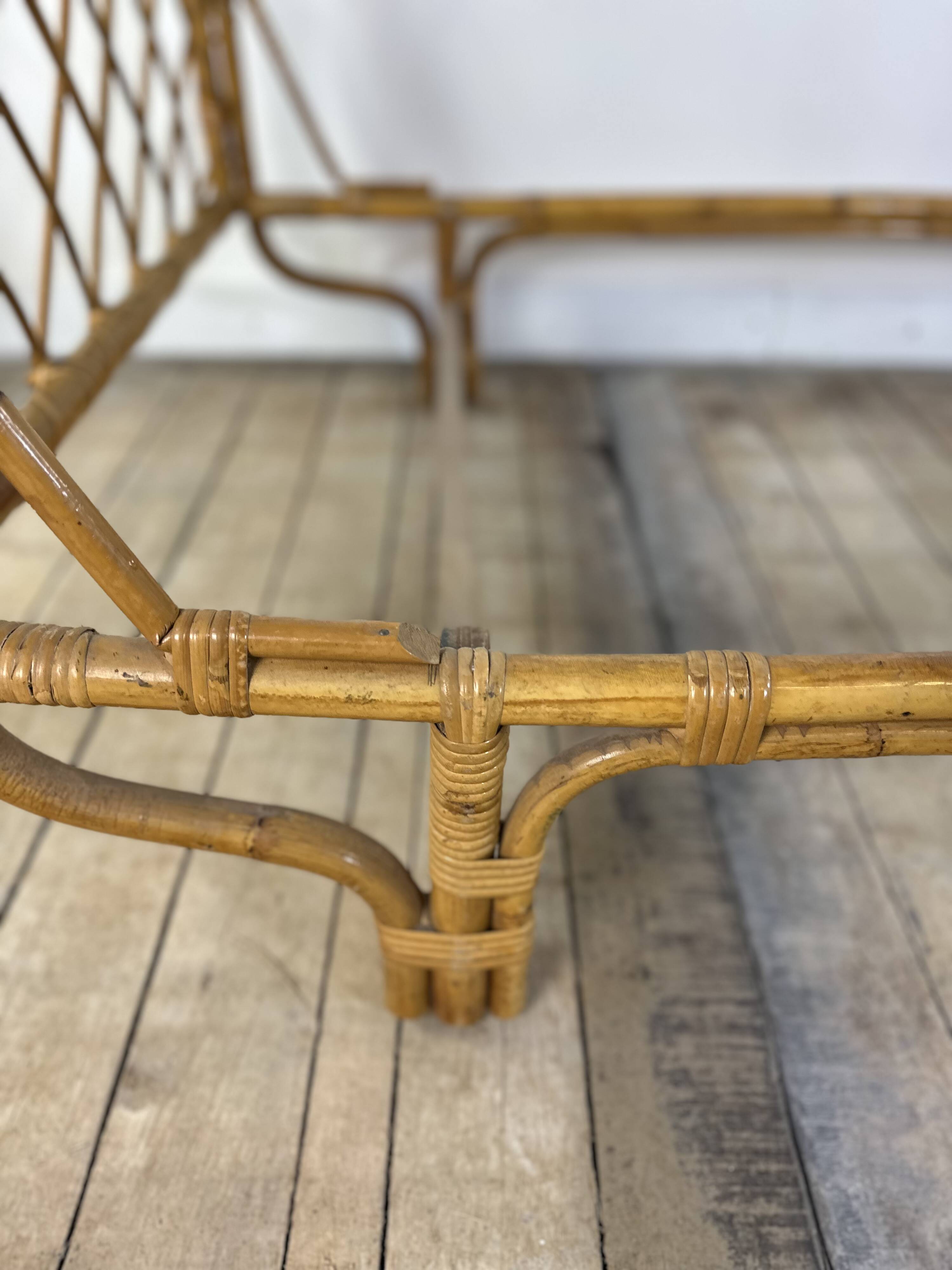 Lit en rotin et bambou, 1960