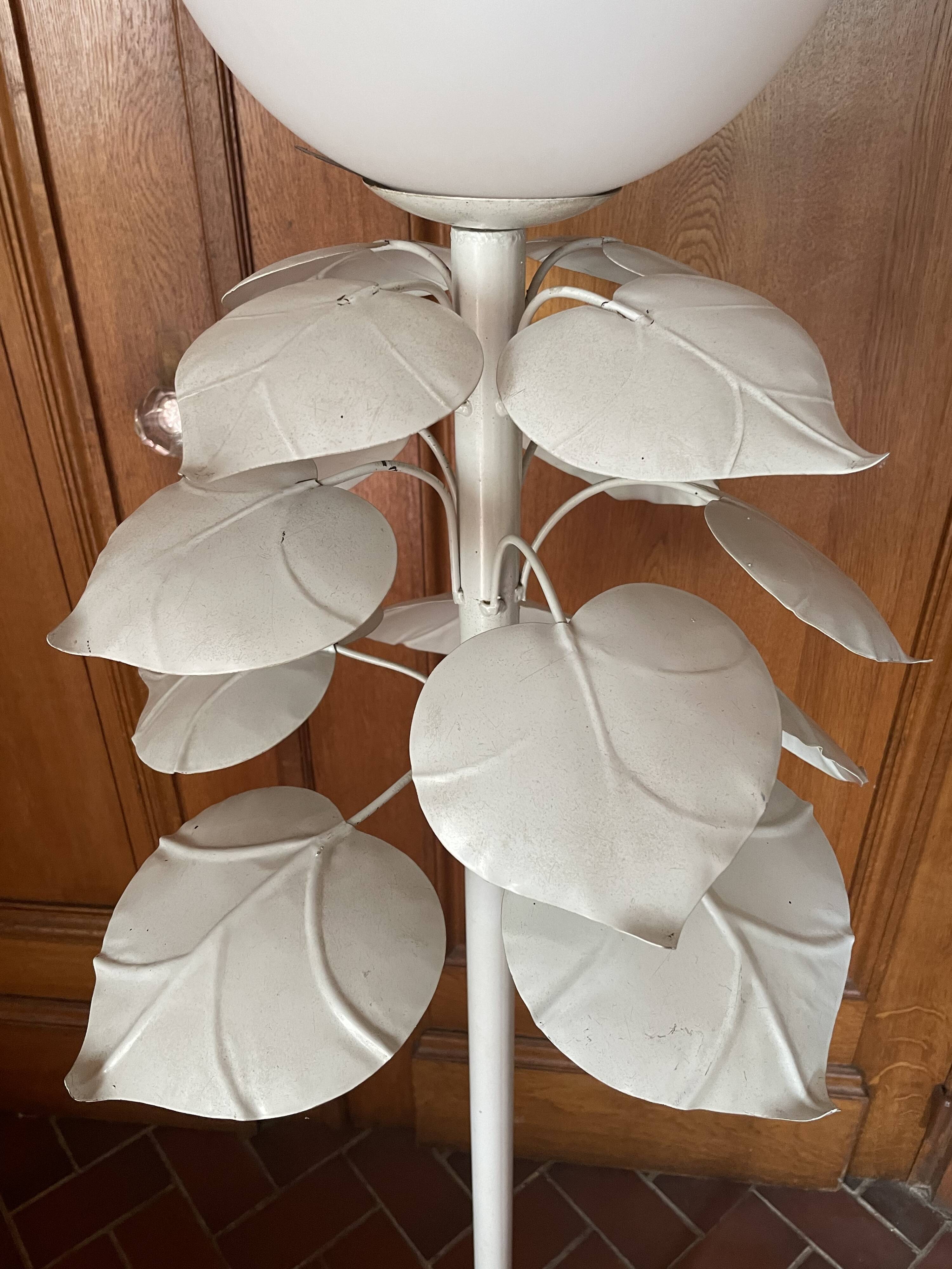 Vintage metal leaf floor lamp