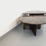 Paire de tables basses gigognes vintage en granit des années 70