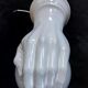 Giant hand-applied white ceramic Art Deco lamp.