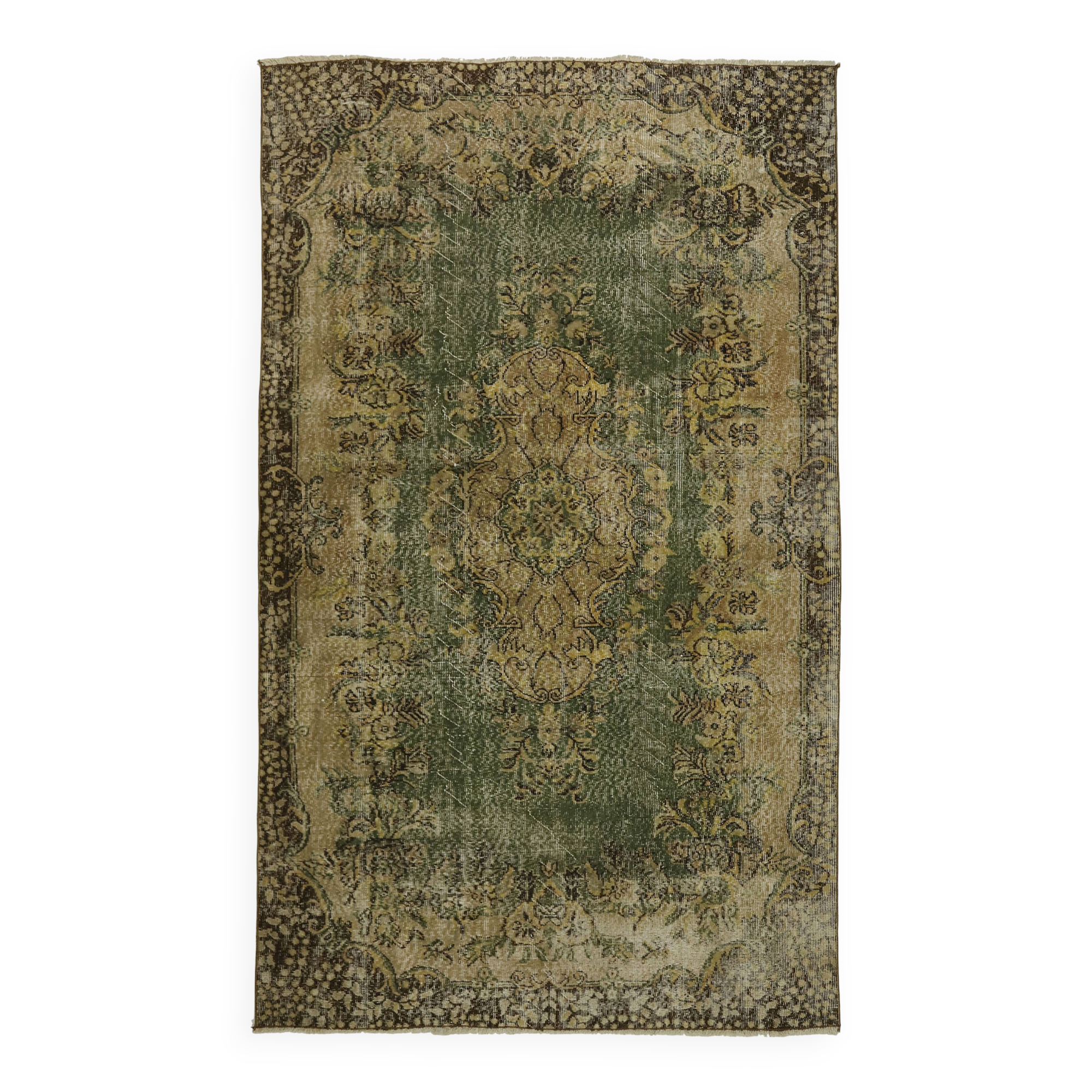 One-of-a-kind turkish handwoven vintage rug - rustic vintage charm 265x 161 cm