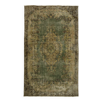 One-of-a-kind turkish handwoven vintage rug - rustic vintage charm 265x 161 cm
