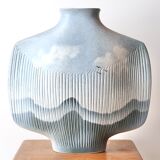 Vase by Yves Mohy in Virebent porcelain, 70s