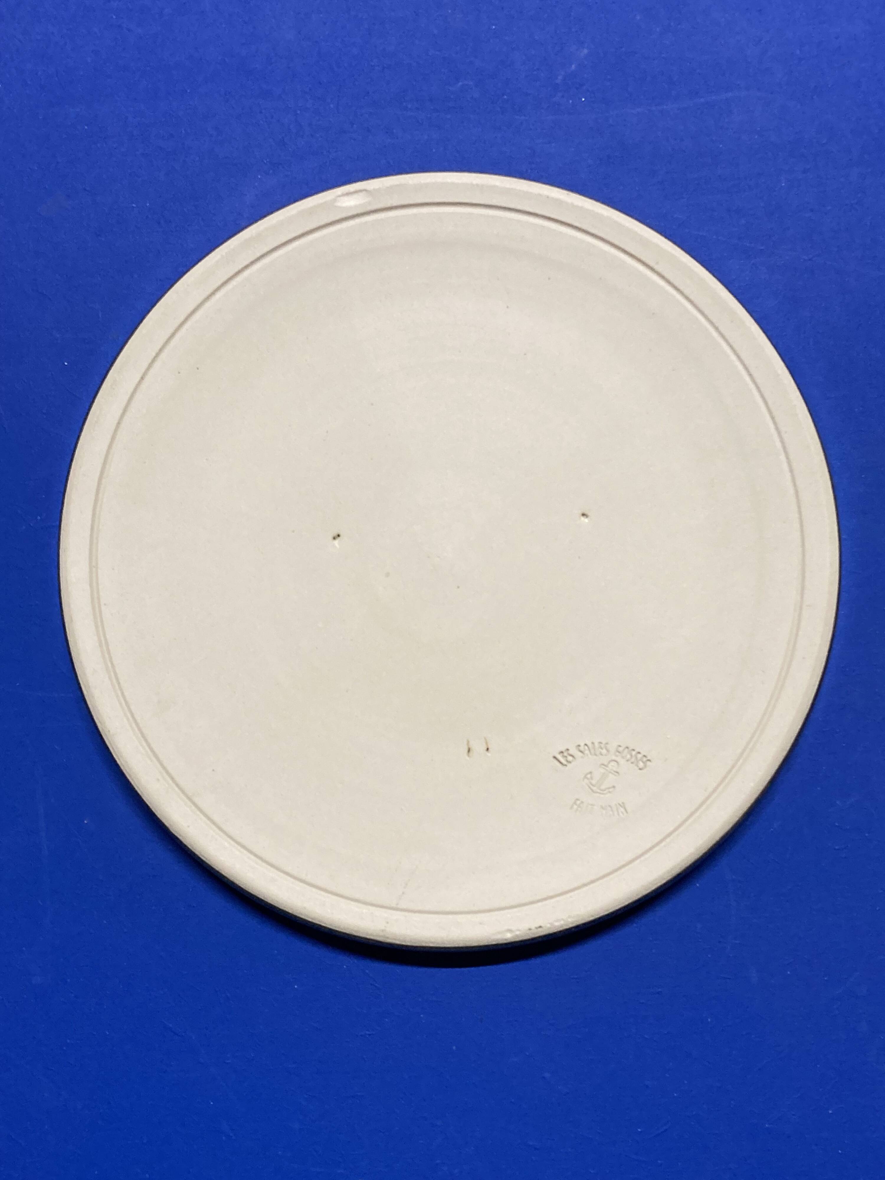 Blue earthenware plate