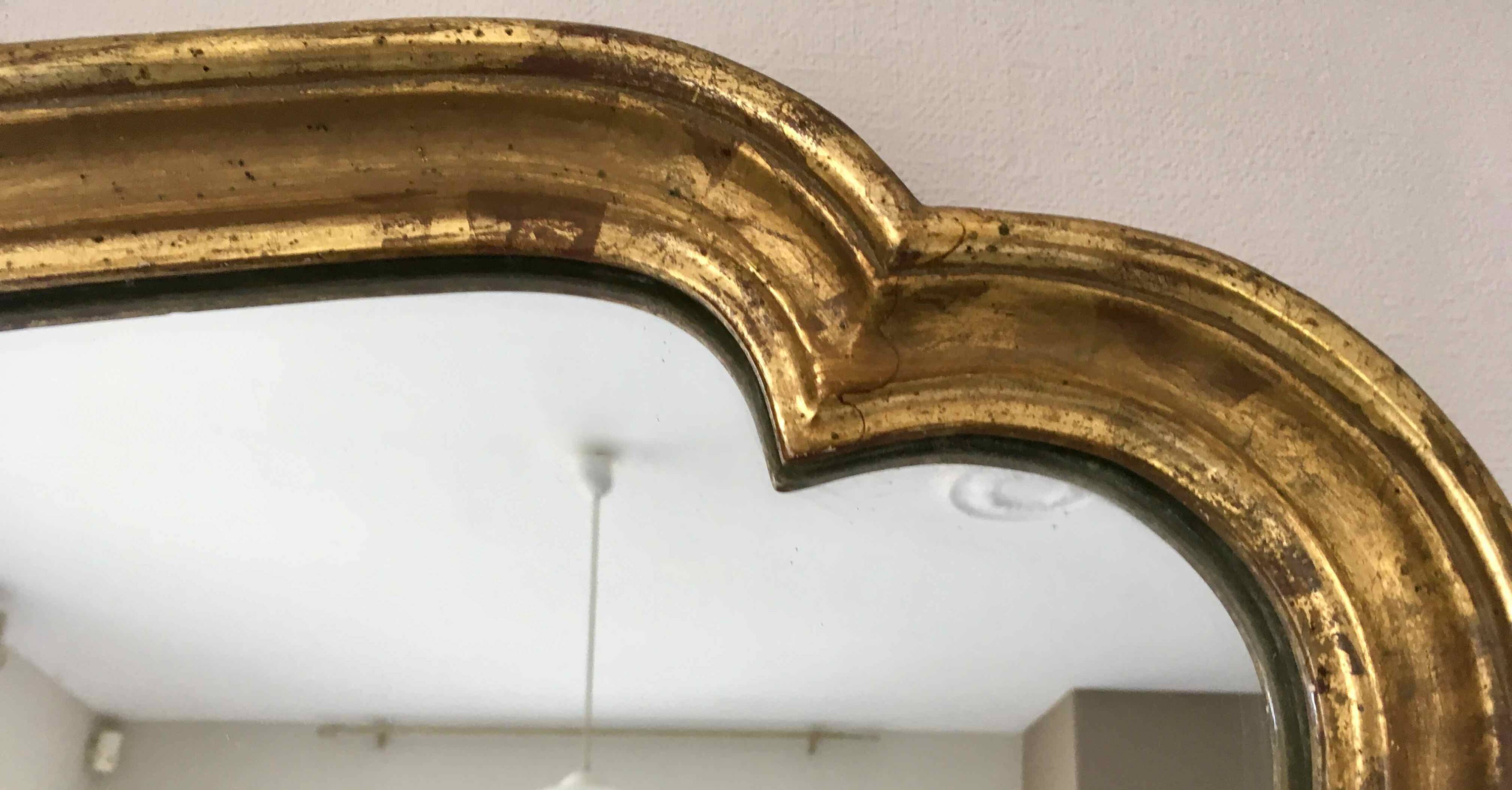 Large old gilded leaf mirror 131x76