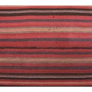 Vintage Turkish hand-knotted wool cotton red kilim runner rug 75x312