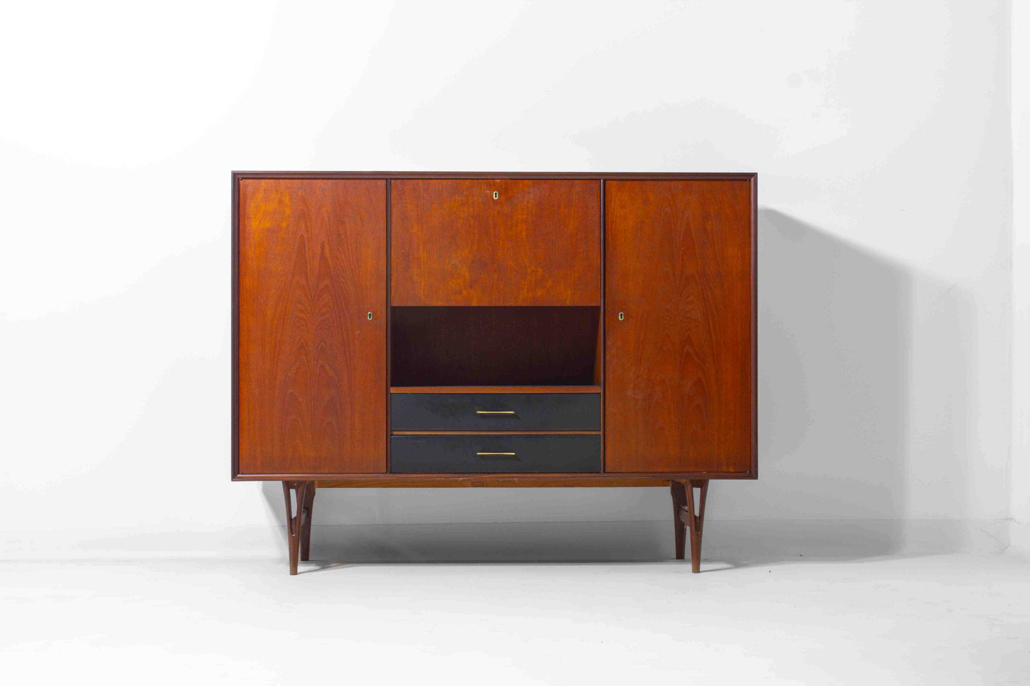Mid-century highboard by Van Pelt, Belgium 1960s