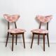Heart-shaped chair mid-century in Fandango pink jacquard, Dedar, Europe, 1960s