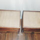 Pair of rattan and bamboo bedside tables, vintage