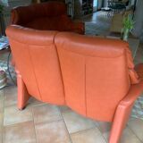 Leather two-seater sofa