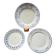 Lot assiettes dépareillées frise bleue 
