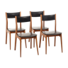 Lot de 4 chaises scandinaves 1960